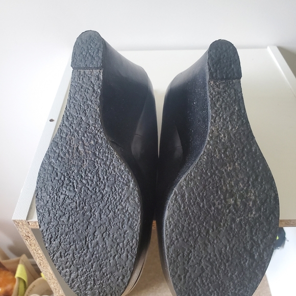 Real leather black wedge pumps - Picture 6 of 6